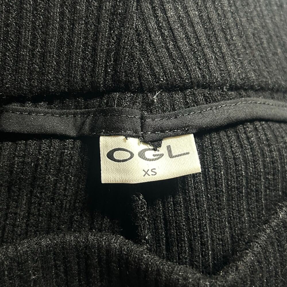 OGL Women's High Rise Plicated Textured Wide Leg Pant Trousers Black XS New - Picture 6 of 9